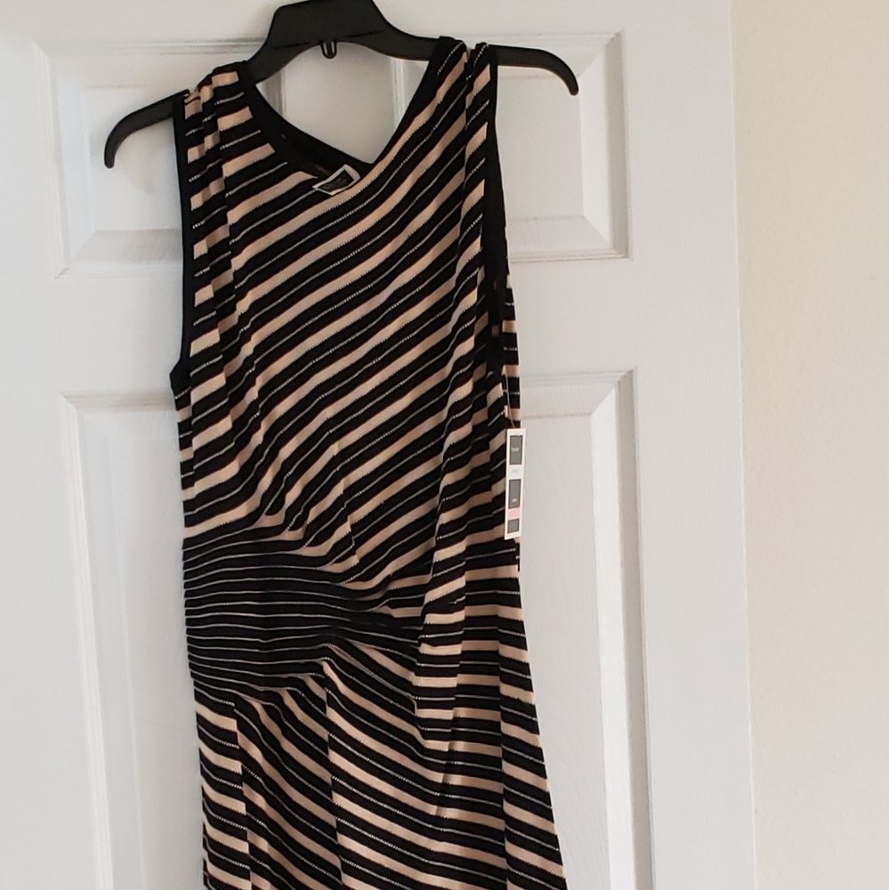 Tan and Black Dress